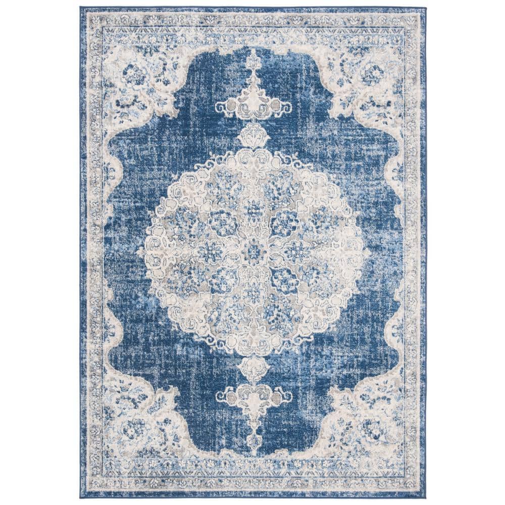 Brentwood Navy/Ivory 6 ft. x 9 ft. Border Area Rug price history on PriceWatchPro