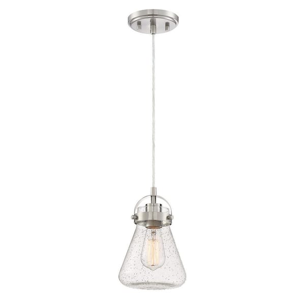 Home Decorators Collection 1-Light Brushed Nickel Mini Pendant
