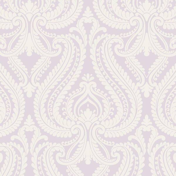 Beacon House Imperial Lavender Modern Damask Lavender Wallpaper Sample