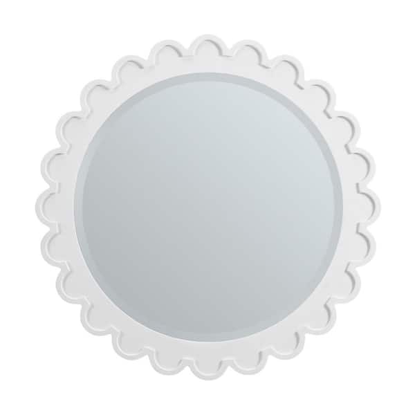 James Martin Vanities Adelese 32.0 in. W x 32.0 in. H Framed Wall Bathroom Vanity Mirror in Bright White