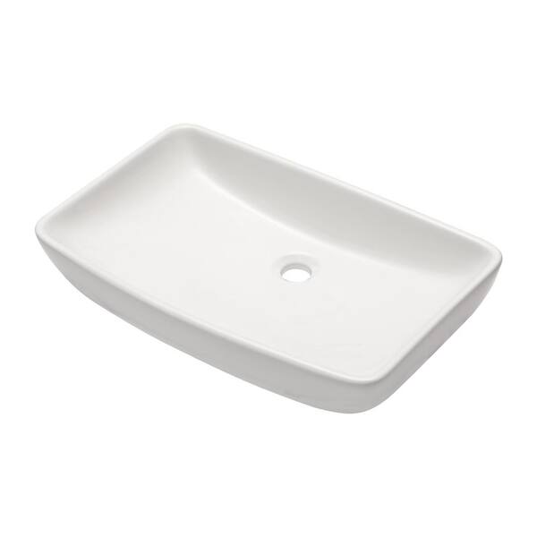 Lordear 24 In. Rectangular Bathroom Ceramic Single Bowl Vessel Sink In 