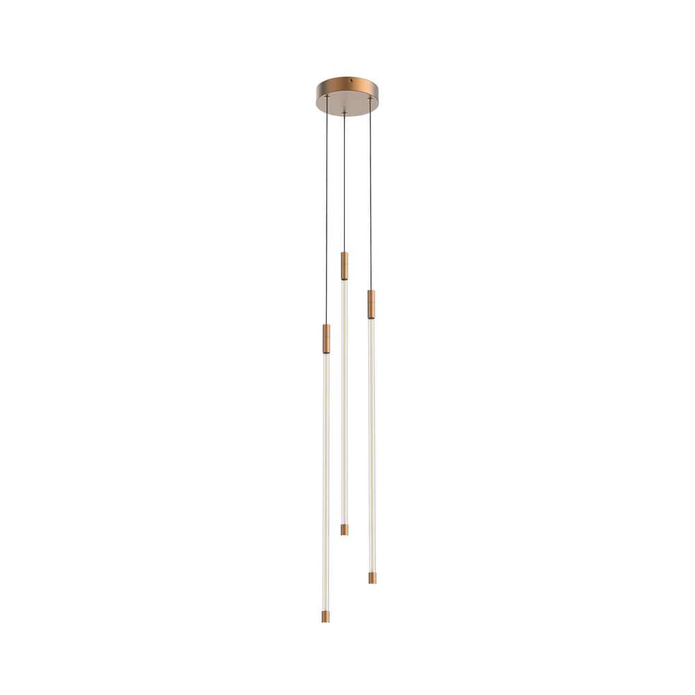 Brushed Gold Aluminum LED Pendant Light Cluster
