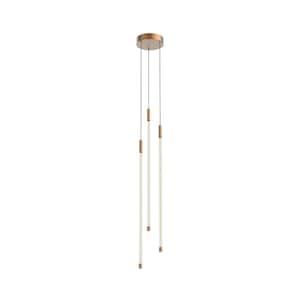 Motif 27 in. 1 Light 26-Watt Brushed Gold Integrated LED Pendant Light