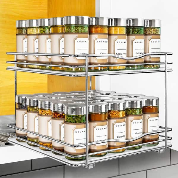 Cabinet Caddy SNAP! Sliding Spice Rack Organizer for Cabinet, Just Pull  & Rotate