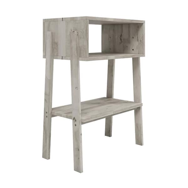 Handy Living Freemont 25 in. Wide White Wash 2 Shelf Scandinavian Inspired Accent Bookcase