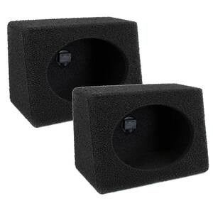 Q-Bomb 6 in. x 9 in. Car Wedge Speaker Boxes with Bedliner Spray, Pair