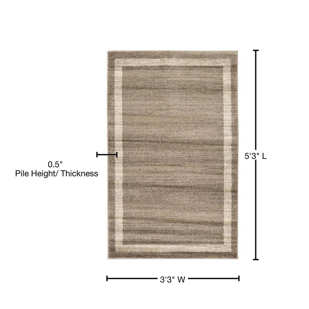 Del Mar Tufted Rectangular Light Brown & Beige Easy-Care Rug