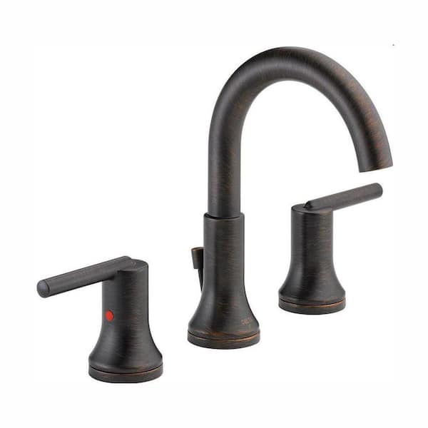 Delta Trinsic 8 in. Widespread 2-Handle Bathroom Faucet with Metal Drain Assembly in Venetian Bronze