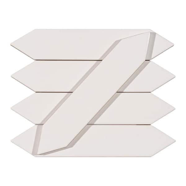 Concerto-Bowtie Capella 2 in. x 8 in. Glossy Ceramic Picket Wall Tile Sample