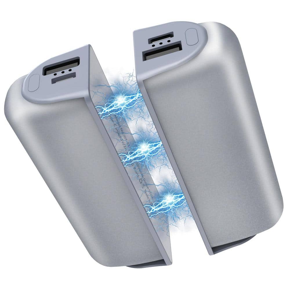 10000 mAh Silver Split-Magnetic Hand Warmers Portable Power Bank (2-Pack)