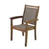 Outdoor Interiors Stackable Wicker and Eucalyptus Outdoor Dining Chair 21090GR