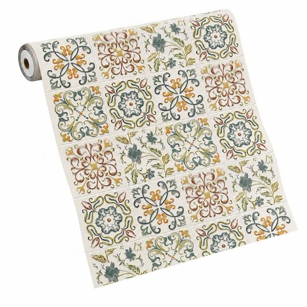 17 in. W x 0.2 in. D x 118.1 in. H Vinyl End Panel, Green Self-Adhesive Waterproof Wallpaper for Kitchen Backsplash
