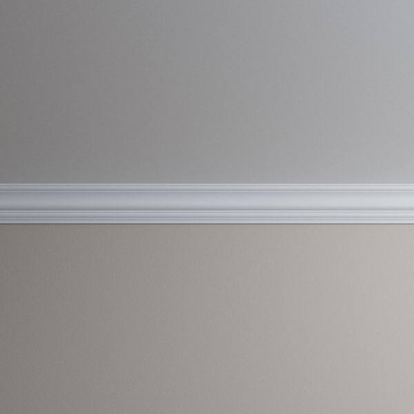Ekena Millwork Alicia 2.5 in. D x 4.625 in. W x 96 in. L Polyurethane Crown Moulding