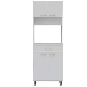 23.6 in. W x 13.9 in. D x 66.5 in. H 2 Double Door White Linen Cabinet with 2-Interior Shelves and 1 Drawer