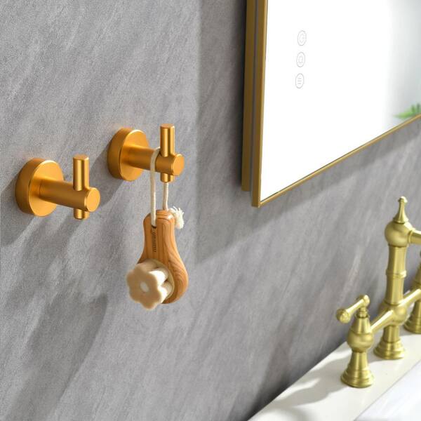 3/6x Adhesive Wall Hooks Acrylic Shower Hook for Hanging Gold Self-adhesive  Hook