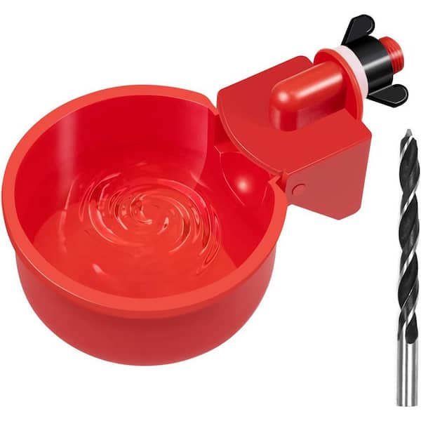 KIWDZFU Automatic Chicken Waterer Cups 12 Pack Gravity Watering System for Poultry w/ 5 gal. Feeder Kit and Mounting Hole Opener