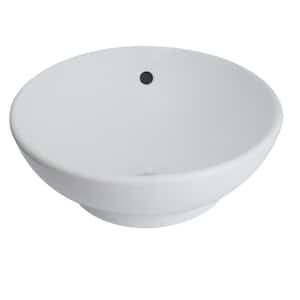 Zale 16 in. Round Vitreous China Vessel Sink in White