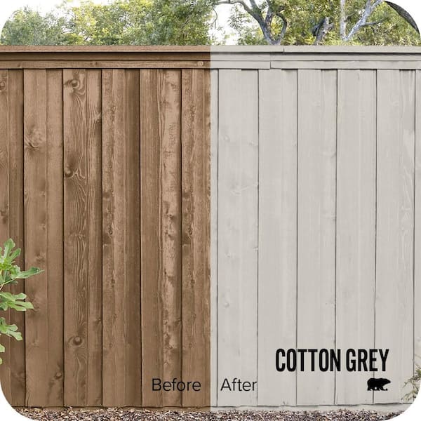 5 gal. #HDC-NT-20 Cotton Grey Solid Color House and Fence Exterior Wood Stain