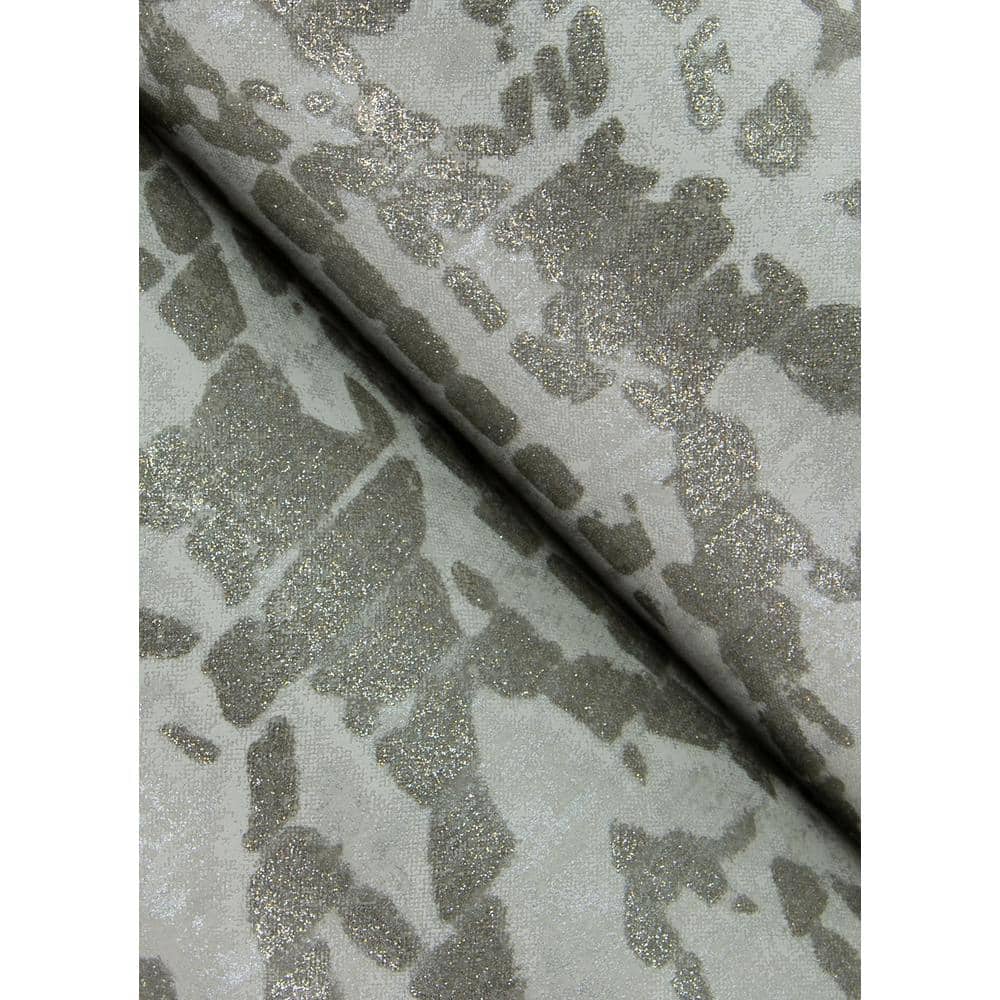 Helene Pewter Glitter Geometric Gray Wallpaper Roll