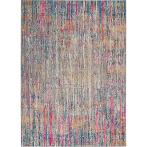 Passion Ivory/Multi 4 ft. x 6 ft. Abstract Geometric Contemporary Area Rug