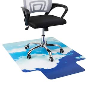 Blue 35.5 in. x 47.25 in. Polycarbonate Office Chair Mat for Hardwood Floors