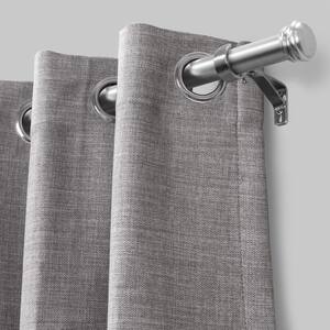 120 in. - 170 in. Adjustable Single Curtain Rod 1 in. Dia. in Brushed Nickel with End Cap finials