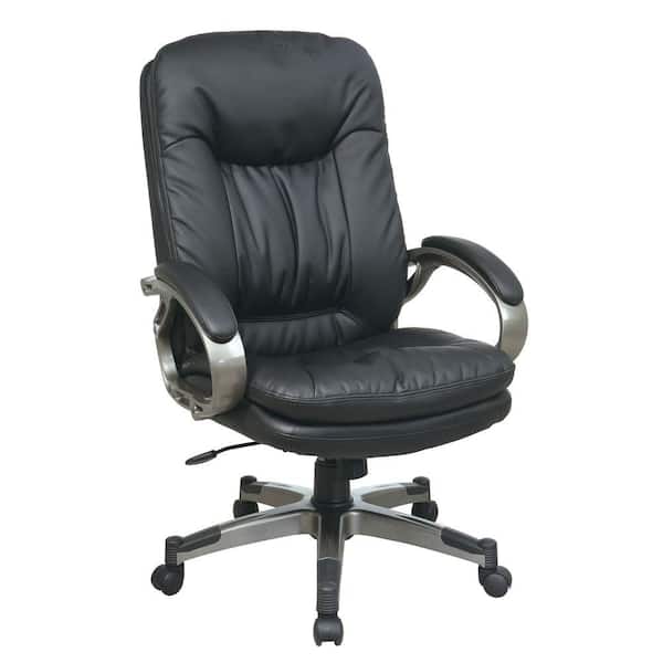 Office Star Products Black Eco Leather Executive Office Chair