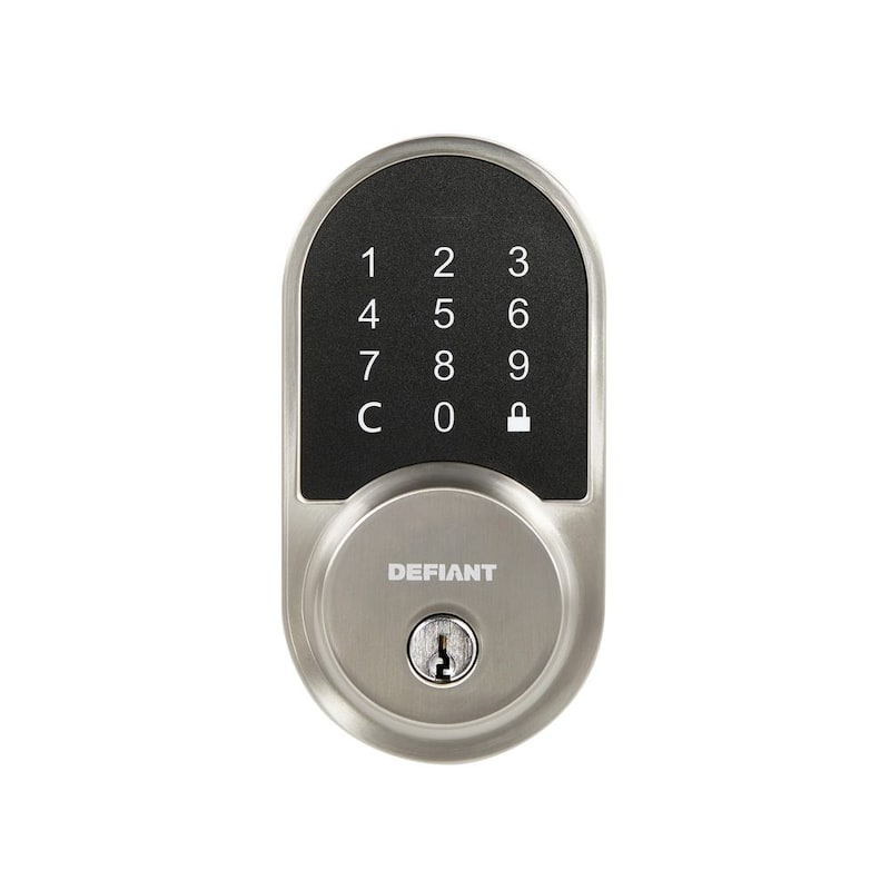 Round Satin Nickel Smart Wi-Fi Deadbolt Powered by Hubspace