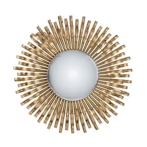 27 in. W x 27 in. H Round Framed Wall Bathroom Vanity Mirror in Gold, Decorative Finish for Entryway, Living Room