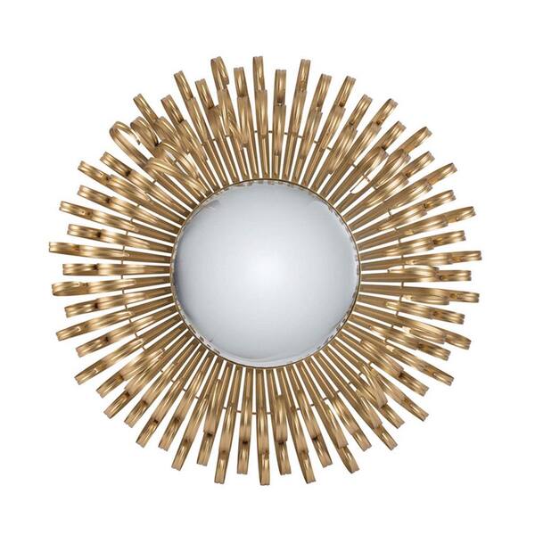 Unbranded 27 in. W x 27 in. H Round Framed Wall Bathroom Vanity Mirror in Gold, Decorative Finish for Entryway, Living Room