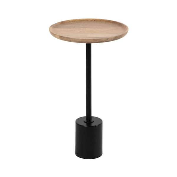 Xyler 14.00 in. Natural Round Solid Wood End Table