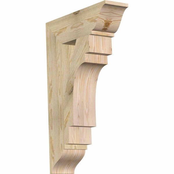 Ekena Millwork 6 in. x 34 in. x 22 in. Douglas Fir Merced Traditional Rough Sawn Bracket