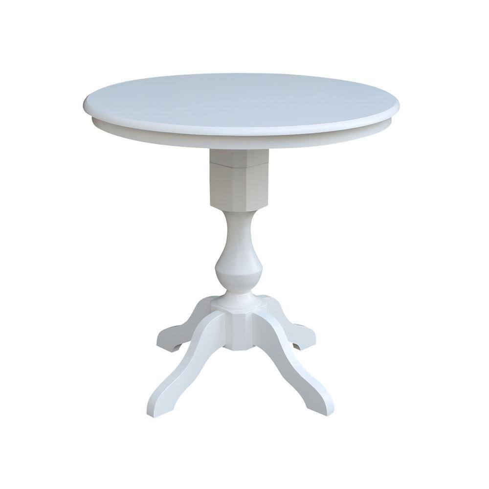 International Concepts 36 in. Sophia White Round Gathering Solid Wood ...