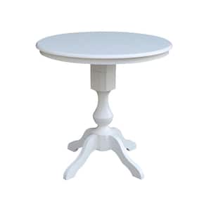 36 in. Sophia White Round Gathering Solid Wood Dining Table