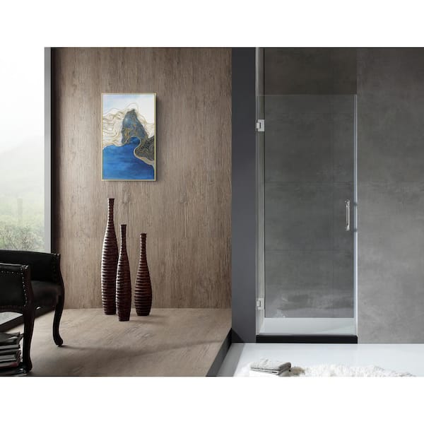 ANZZI 72 x 24 inch Frameless Frosted Shower Door in Brushed Nickel, Passion  Water Repellent Glass Door with Seal Strip Parts and Handle, 3/8 inch