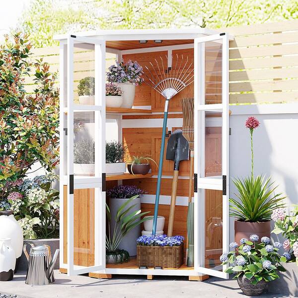 3 ft. W x 2 ft. D Wood Shed with Double Door (6 sq. ft. )
