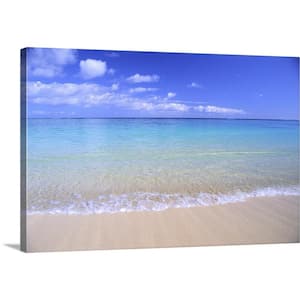 "Clear Shoreline Ocean Water, Turquoise Horizon, Blue Sky With Clouds" by Bill Brennan Canvas Wall Art