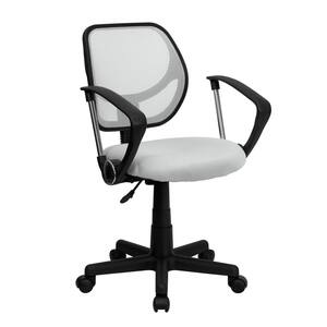 White Mesh Swivel Task Chair with Arms