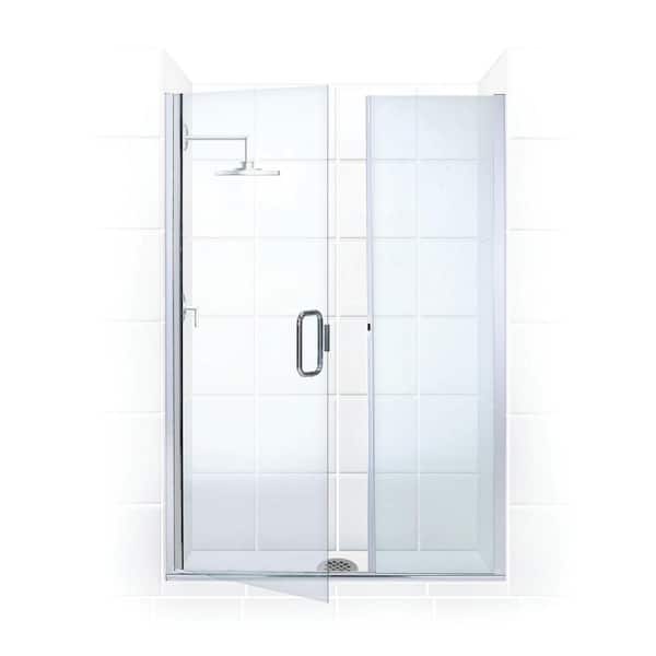 Illusion 57.75 in. to 59 in. x 70 in. Semi-Frameless Hinged Shower Door with C-Pull Handle in Chrome and Clear Glass