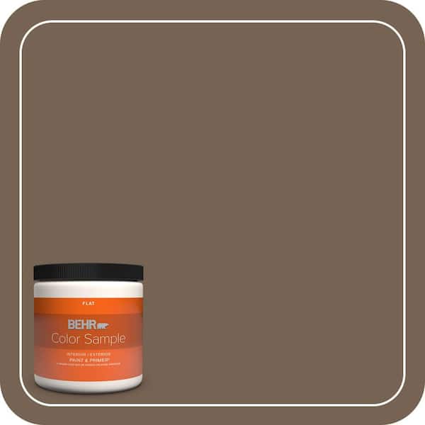 BEHR PREMIUM PLUS 8 oz. Home Decorators Collection #HDC-SM14-4 Tan Bark Trail Flat Interior/Exterior Paint & Primer Color Sample
