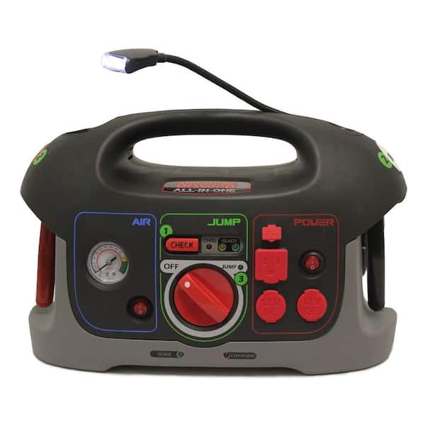 UPG 12-Volt All-In-One Battery Jump Start System with Built-In Air Compressor and Power Inverter
