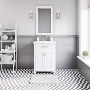 Myra 24 in. W x 18 in. D Bath Vanity in Pure White with Ceramics Vanity Top in White with White Basin and Faucet