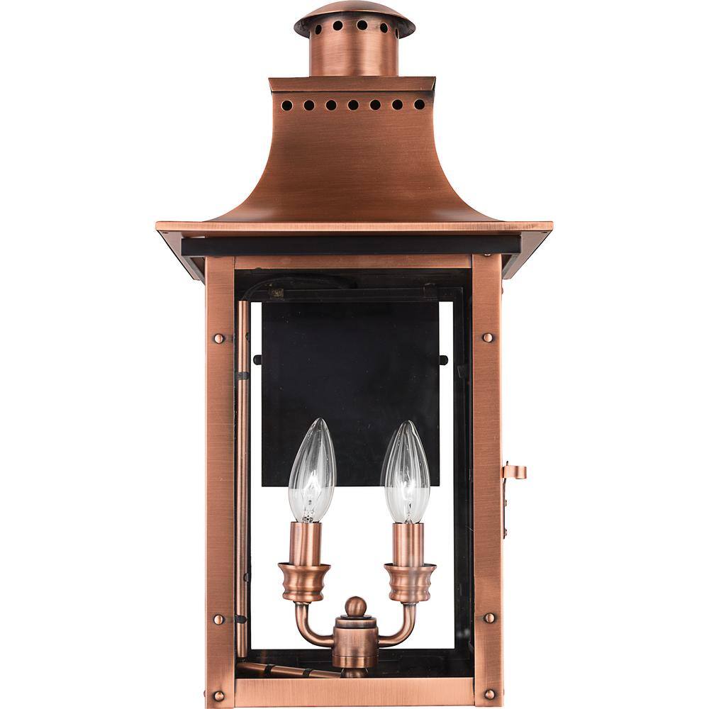Aged Copper Dimmable Outdoor Wall Lantern