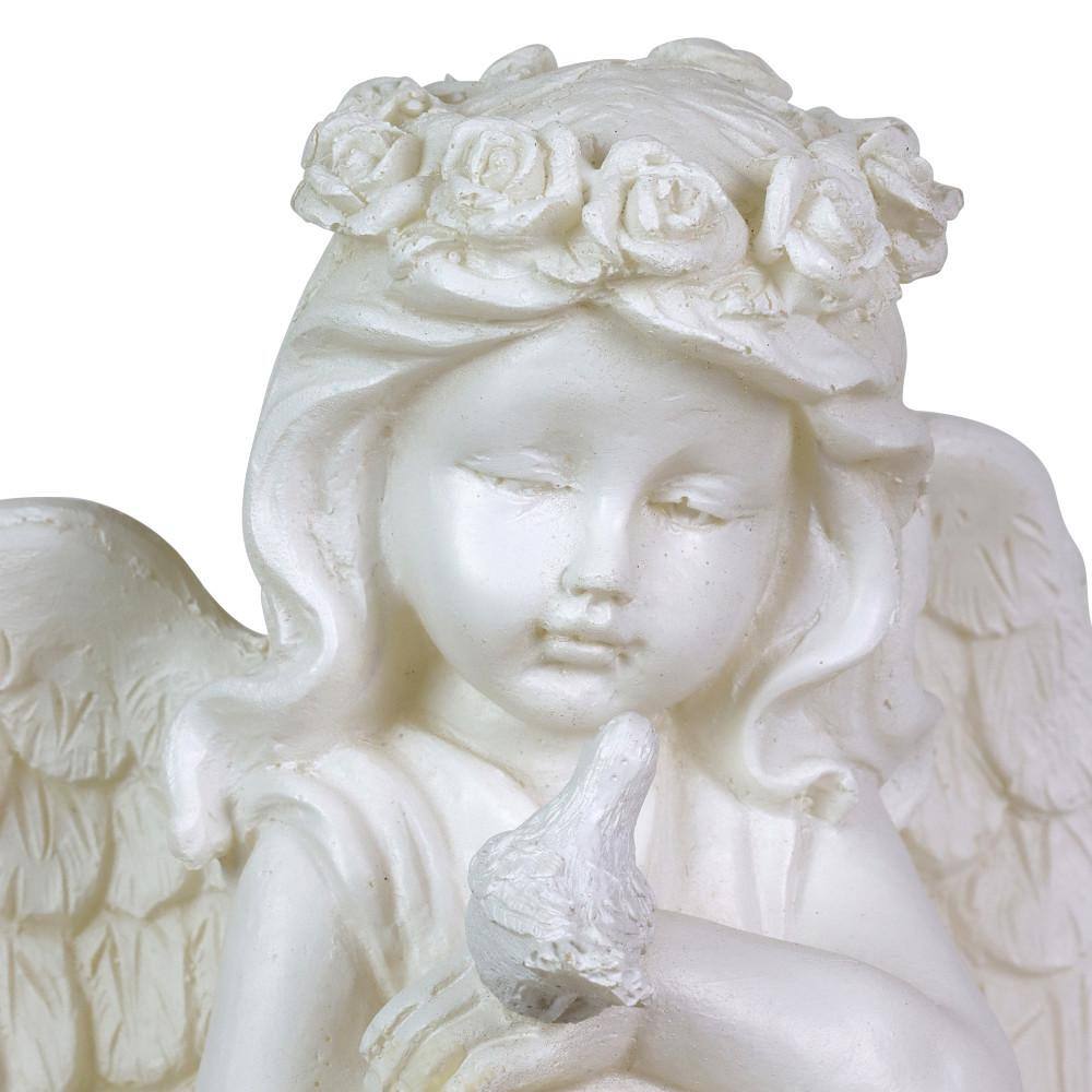 Solar Little Girl Angel Resin Garden Stake with LED Light
