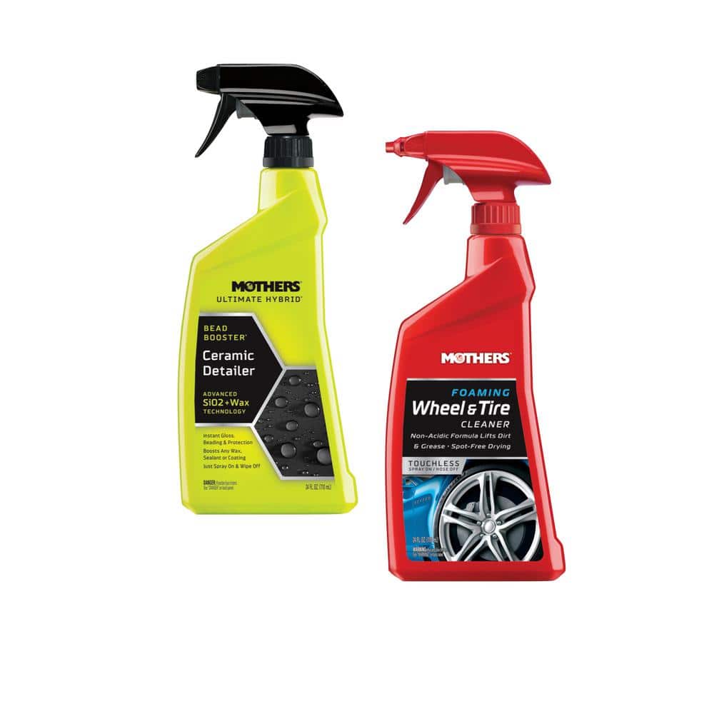 Mothers 24 oz. Ultimate Hybrid Ceramic Detailer Spray + 24 oz. Foaming Wheel and Tire Cleaner Spray Car Cleaning Kit
