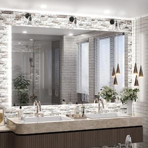 40 in. W x 24 in. H Rectangular Frameless Anti-Fog Dimmable Wall LED Backlit Bathroom Vanity Mirror Bathroom Mirror