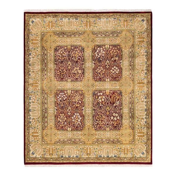 6 ft. x 9 ft. Red Mogul Oriental Wool Indoor Area Rug