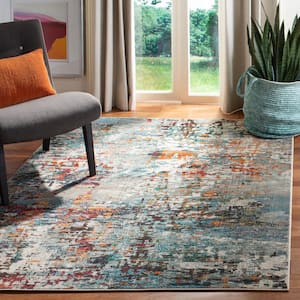 Madison Gray/Blue 6 ft. x 9 ft. Distressed Area Rug