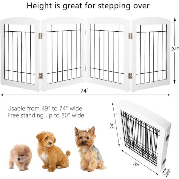 KIWDZFU Freestanding Foldable Indoor Dog Gate for Doorways and