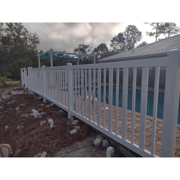 Weatherables 48 in. H x 212 ft. L Atlantis White Vinyl Complete Vinyl Pool Fence Project Pack